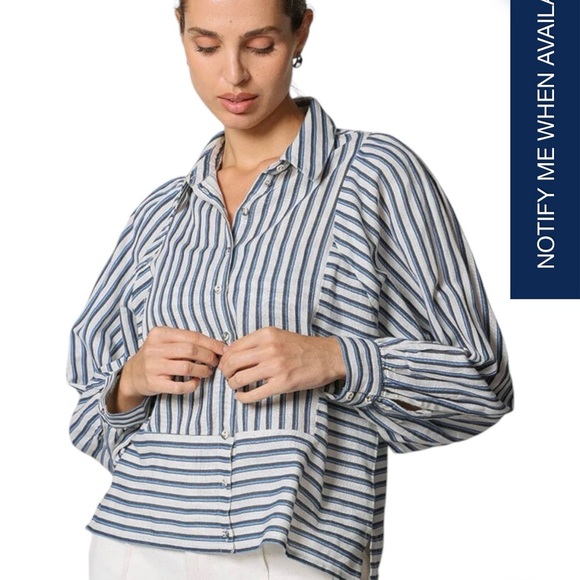SOLD OUT $158 NWT Cleobella Striped Blouse - Picture 2 of 5